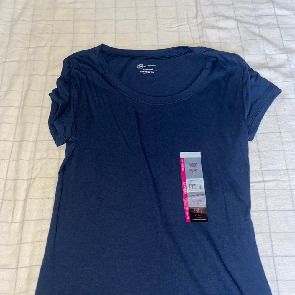 Blue Short Sleeved Tee Shirt.